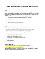 irac method of case analysis