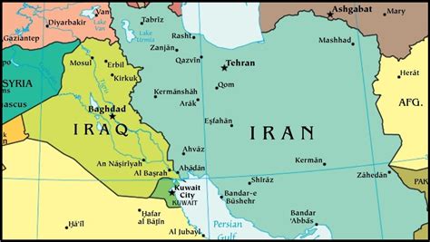 irak i iran mapa