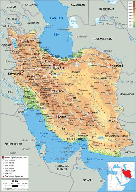 Map Of Iran And Surrounding Area Map Of West