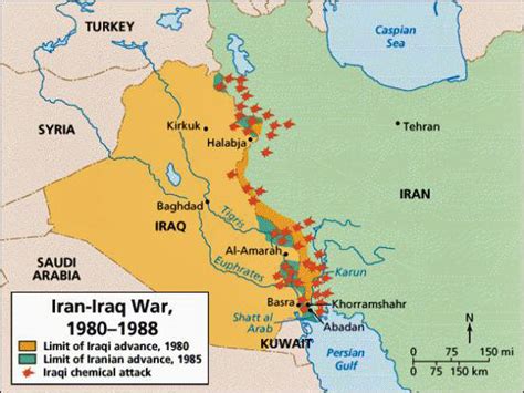 iran and iraq war map