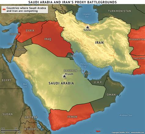 iran and saudi arabia map