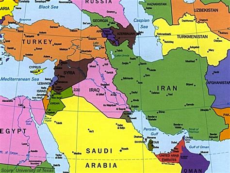 iran e iraq mappa