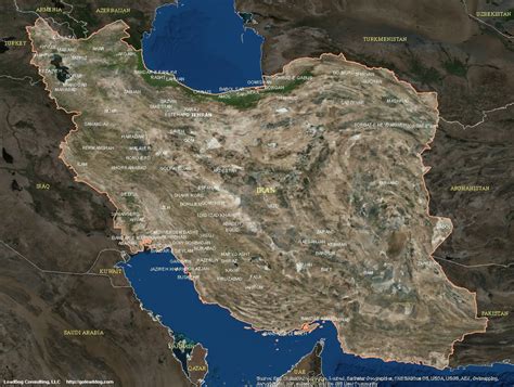 iran map satellite