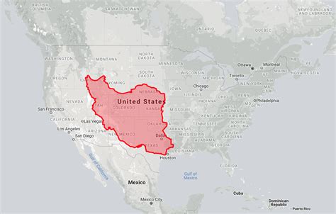 iran size compared to us