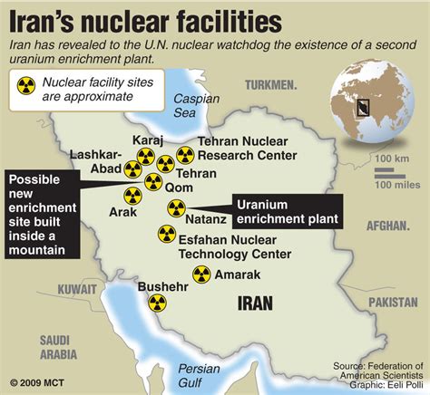 iranian nuclear sites map