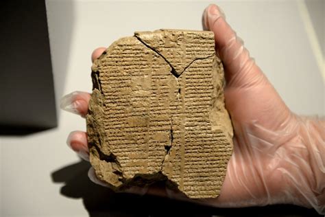 iraq displays stone tablet of gilgamesh epic