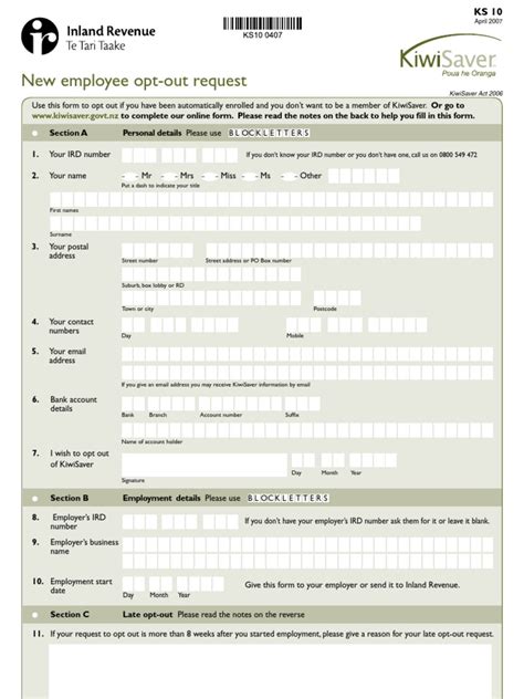 Ird Forms For New Employee