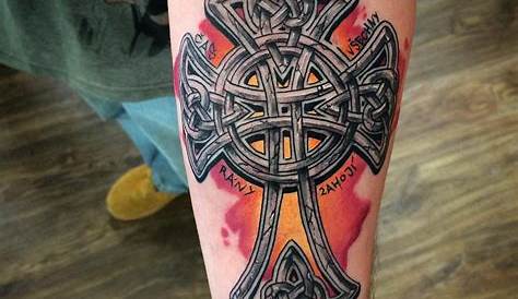 Mens Simple Celtic Cross Outer Forearm Tattoo Celtic Cross Tattoo For