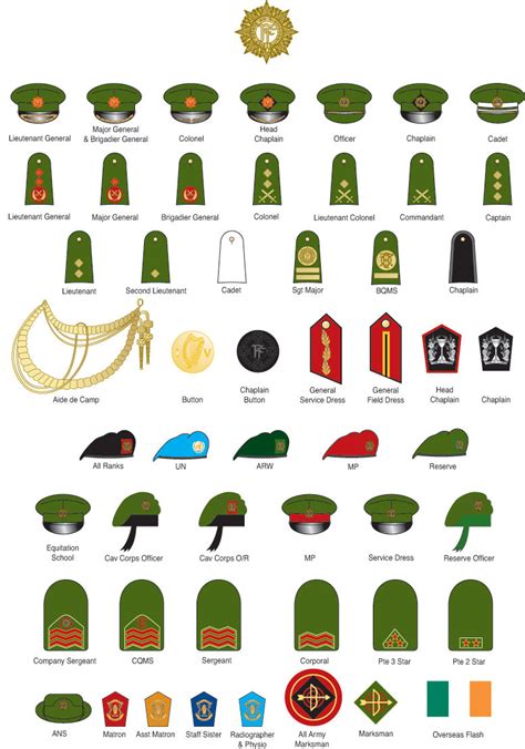 irish army ranks in order