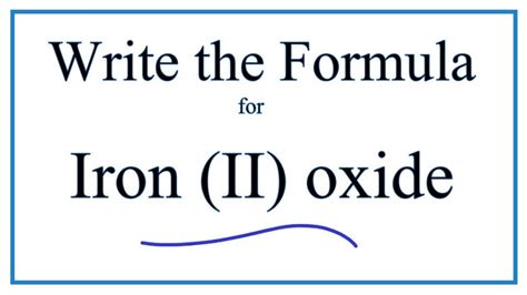 Iron (Ii) Oxide Ionic Formula