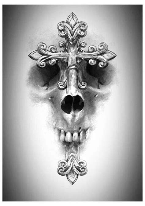 Cool Iron Cross Skull Tattoo Designs Ideas
