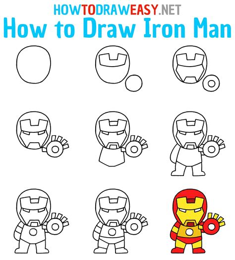 How to Draw Iron Man Avengers StepbyStep Tutorial