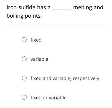 Iron Sulfide Boiling Point