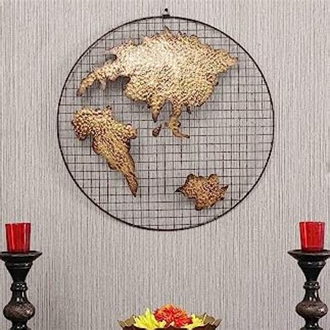 Iron World Map Wall Decor
