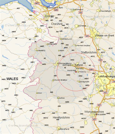 ironbridge shropshire on uk map