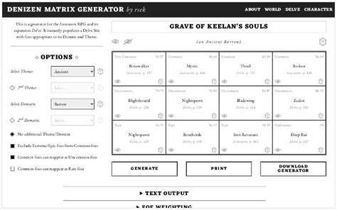 Ironsworn Delve Generator