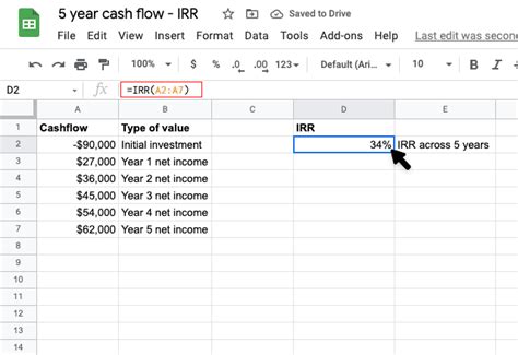 How to Use IRR Function in Google Sheets [2020] Sheetaki