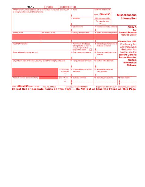irs 1099 misc form 2022 printable free