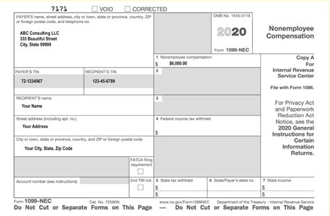 irs 1099 nec form 2023 template