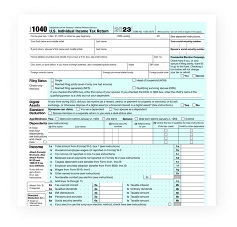 irs 2023 fillable tax form 1040