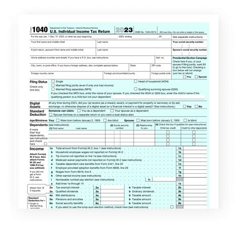 irs 2023 tax forms 1040 printable full size