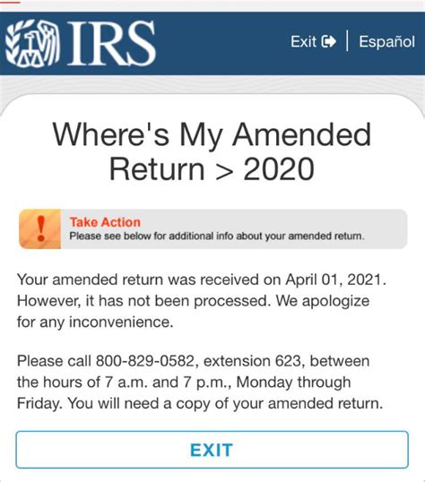 irs amended return status 2021