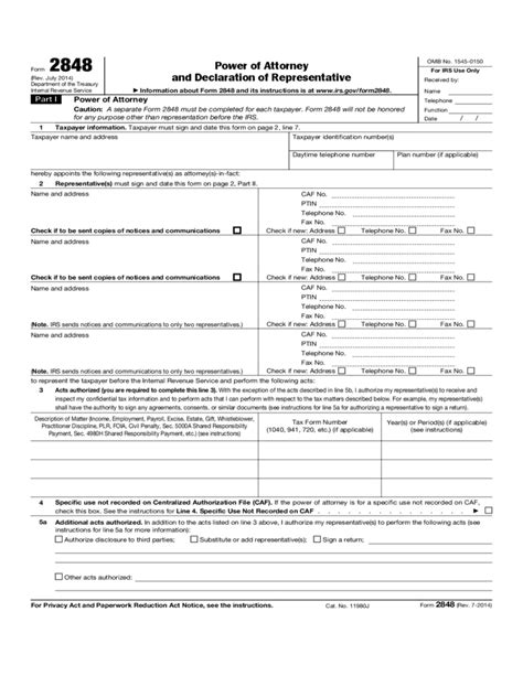 irs attorney representation form