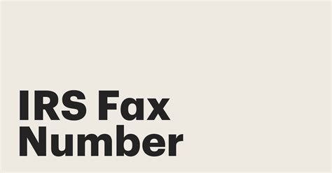 irs business fax number