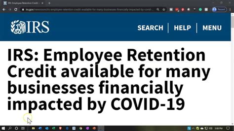 irs employee retention credit erc