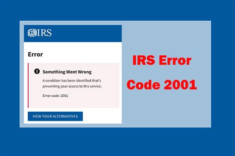 irs error code 2001 meaning