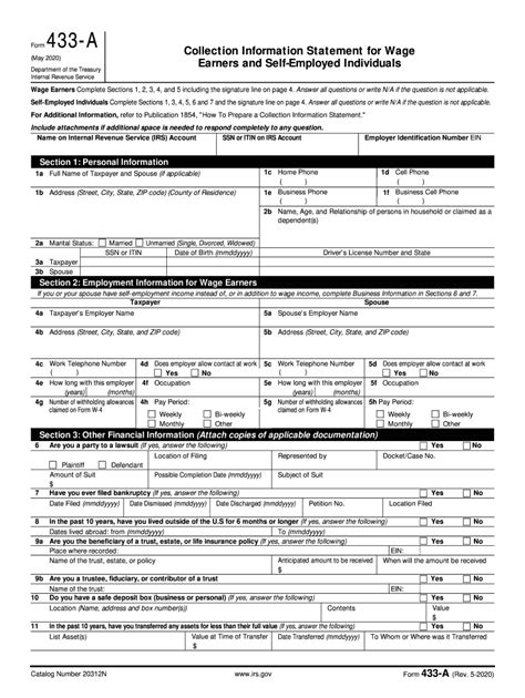 irs form 433 a 2022