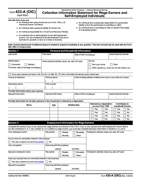 irs form 433 a download