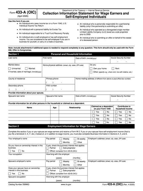 irs form 433 a oic