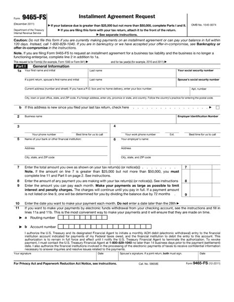 irs form 433d online payment agreement