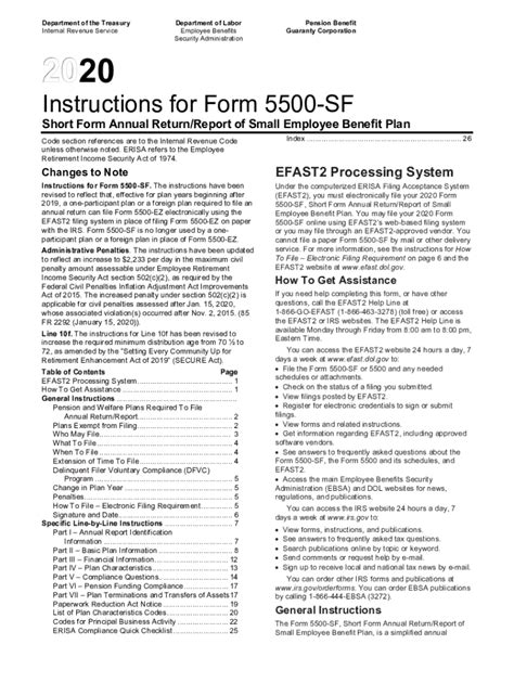 irs form 5500-sf instructions