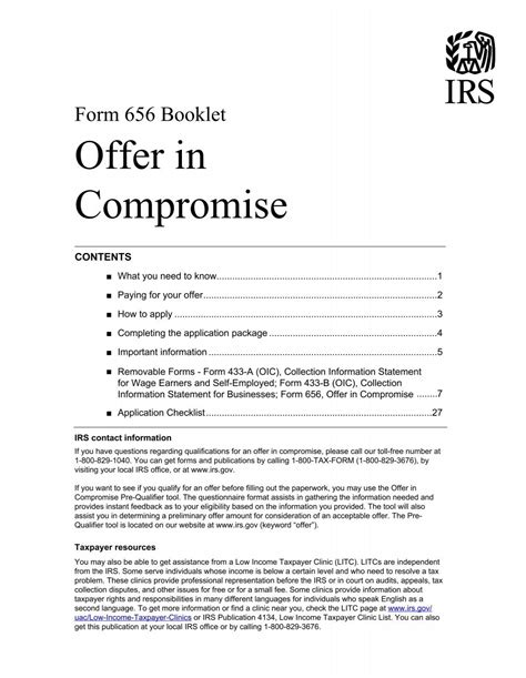 irs form 656-b offer in compromise