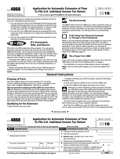 irs form for extension 4868