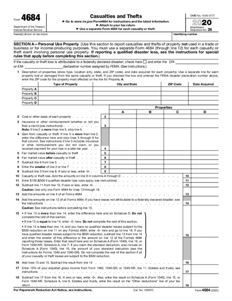irs form for hurricane loss
