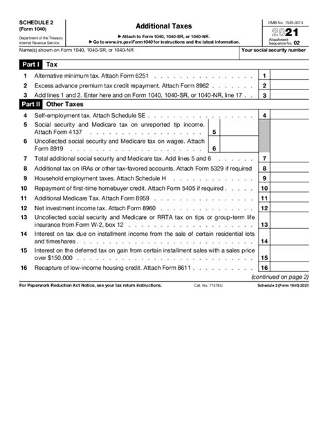 irs forms 2021 schedule 2