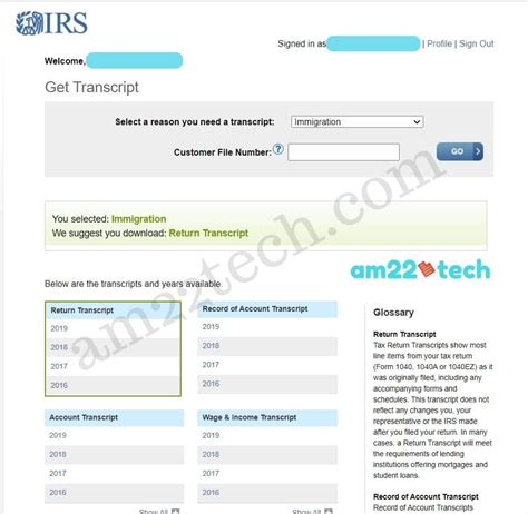 irs gov request transcripts online