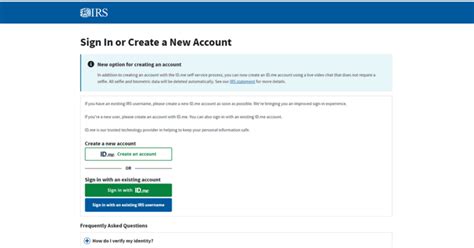 irs log in site