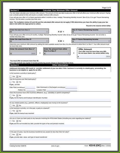 irs offer compromise form