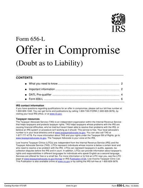 irs offer in compromise form pdf