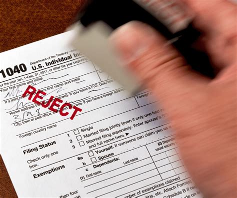 irs rejected my tax return
