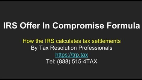 irs settlement offer in compromise