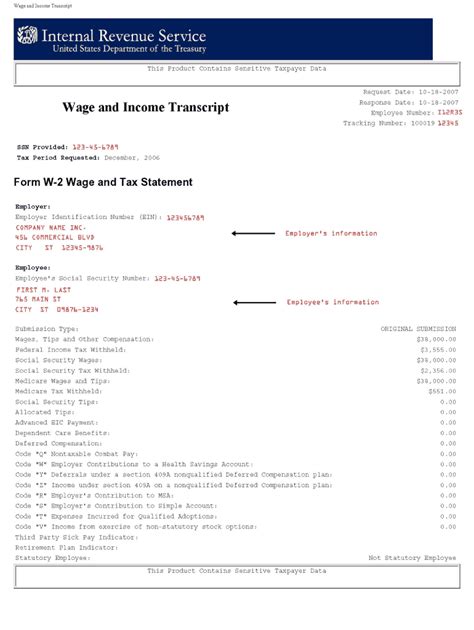 irs tax form transcript