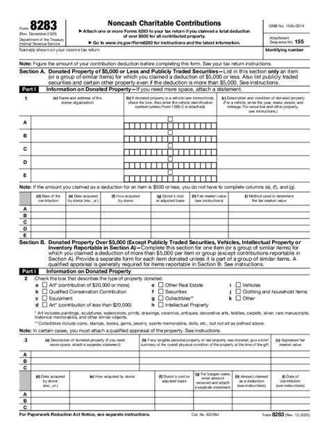 irs tax forms 2020 form 8283