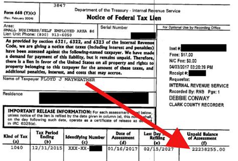 irs tax lien number