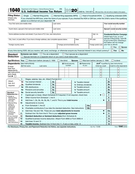 irs tax return forms