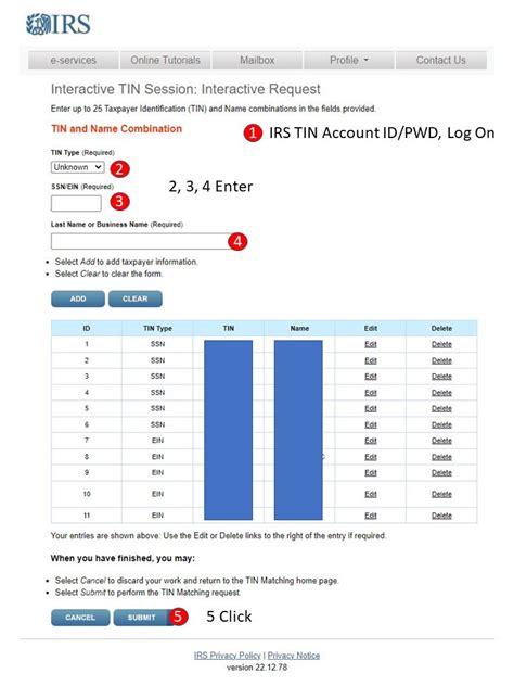 Irs Tin Requirements